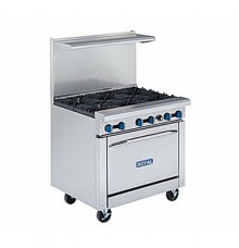 Restaurant Range, Gas, (6) lift off top burners with oven